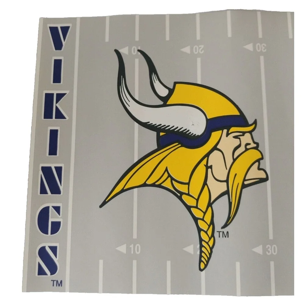 Minnesota Vikings NFL Wallpaper Border And Ceramic Light Switch Plate Cover Lot